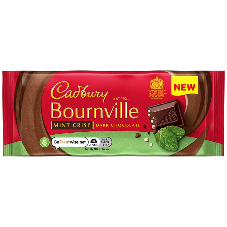 Cadbury Bournville Mint Crisp Dark Chocolate 100g