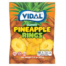 Vidal Pineapple Gummi Rings 100g